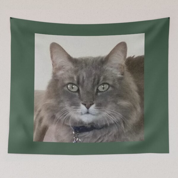Item preview, Silver Cat Portrait with green eyes by Iritof designed and sold by iritof.