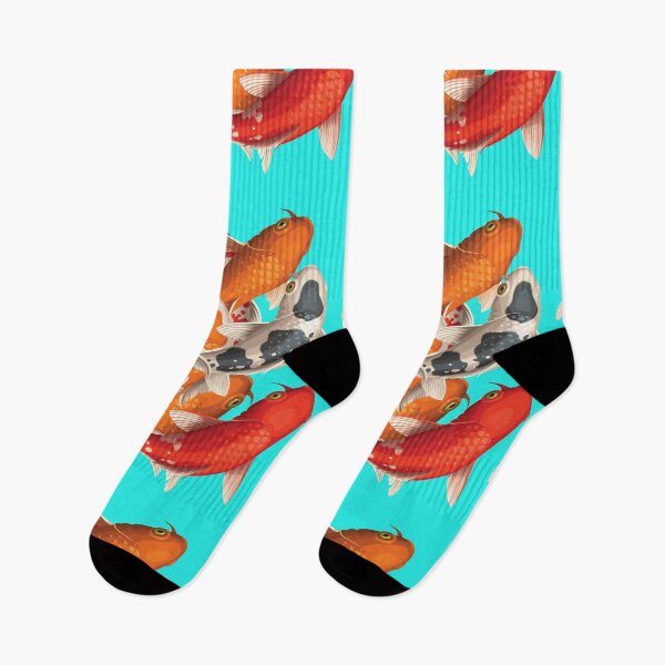 Item preview, Koi Fish Pond Art - Complementary Bright Turquoise designed and sold by johnta17.