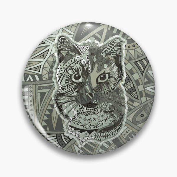 Item preview, Cat Slate Green Zentangle designed and sold by sunnthreads.