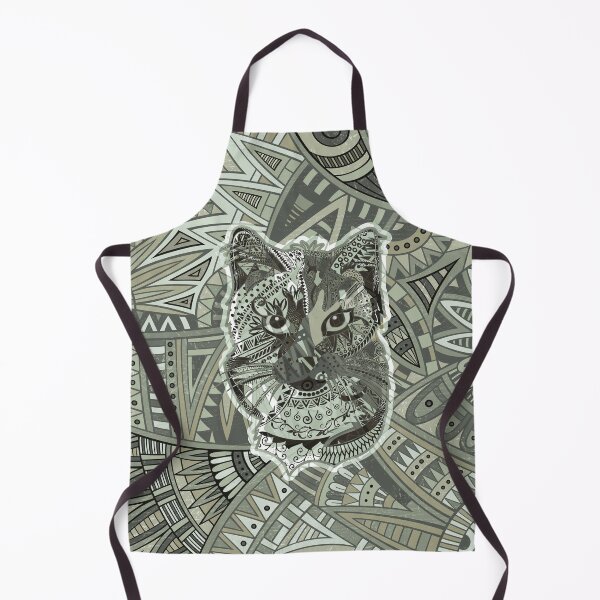Item preview, Cat Slate Green Zentangle designed and sold by sunnthreads.