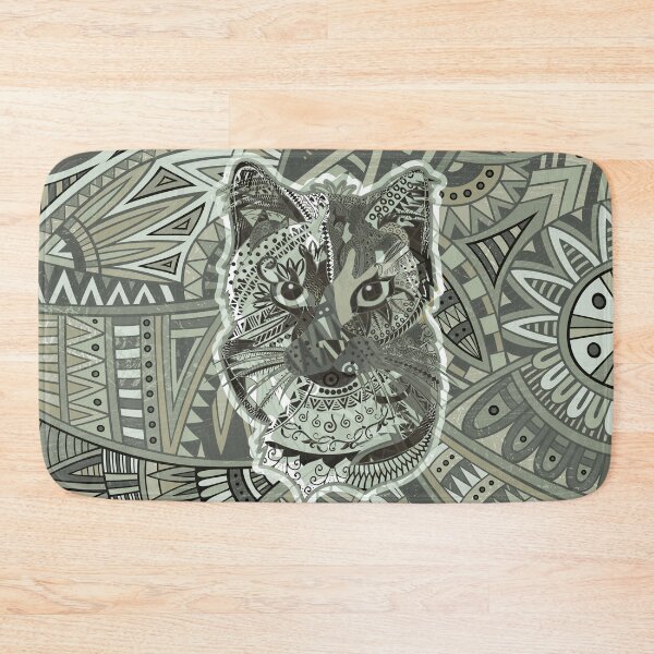 Item preview, Cat Slate Green Zentangle designed and sold by sunnthreads.