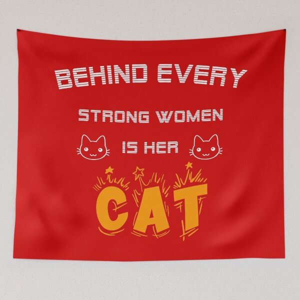 Item preview, Behind Every Strong Woman Is Her Cat designed and sold by Ruwans.