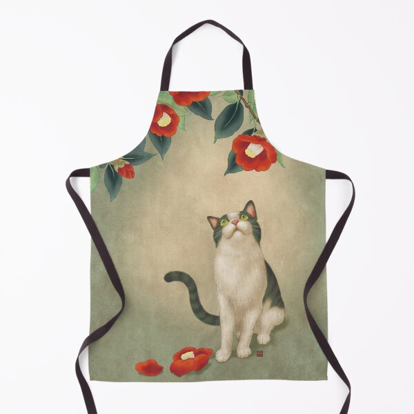 Vista previa del artículo con la obra «Gato y flores de camelia T3 - Minhwa - Arte tradicional/folclórico coreano», diseñado y vendido por minsillust.