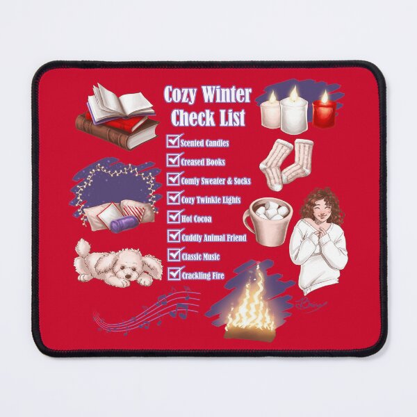 Item preview, Cozy Winter Check List (on red) designed and sold by Brina Williamson.