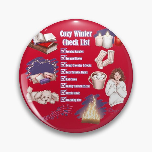 Item preview, Cozy Winter Check List (on red) designed and sold by Brina Williamson.