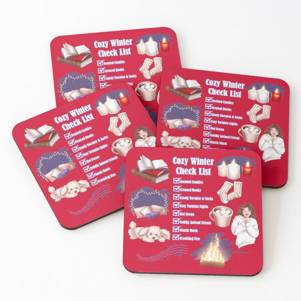 Item preview, Cozy Winter Check List (on red) designed and sold by Brina Williamson.