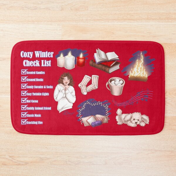 Item preview, Cozy Winter Check List (on red) designed and sold by Brina Williamson.