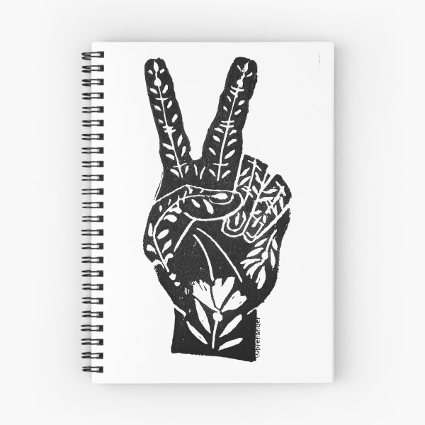 Item preview, Floral Peace Sign Lino Print designed and sold by Brenander.