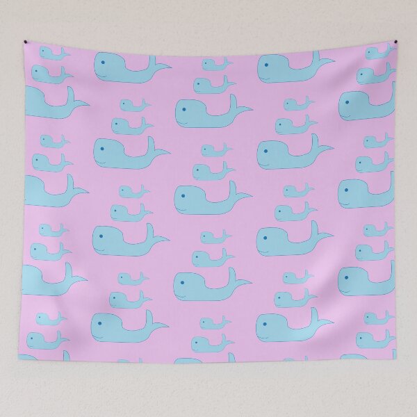 Item preview, A family of three whales in a pink sea designed and sold by lucybrownlane.