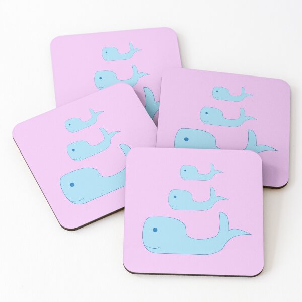 Item preview, A family of three whales in a pink sea designed and sold by lucybrownlane.