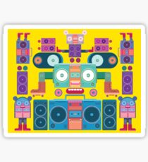funny and cute vector boombox face pattern Sticker