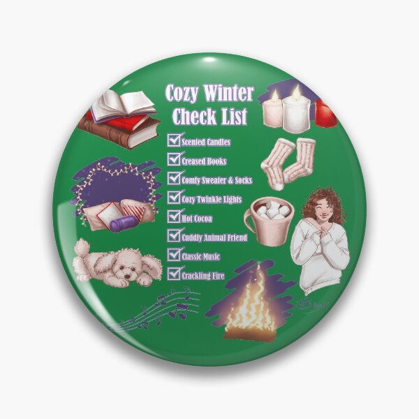 Item preview, Cozy Winter Check List (on green) designed and sold by Brina Williamson.