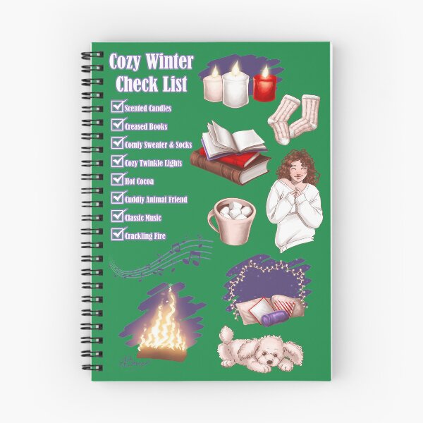 Item preview, Cozy Winter Check List (on green) designed and sold by Brina Williamson.