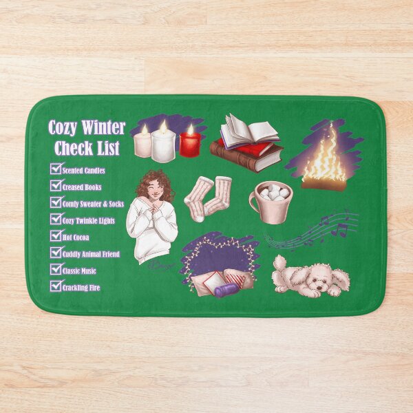 Item preview, Cozy Winter Check List (on green) designed and sold by Brina Williamson.