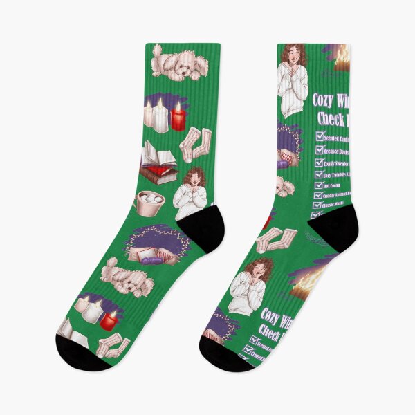 Item preview, Cozy Winter Check List (on green) designed and sold by Brina Williamson.