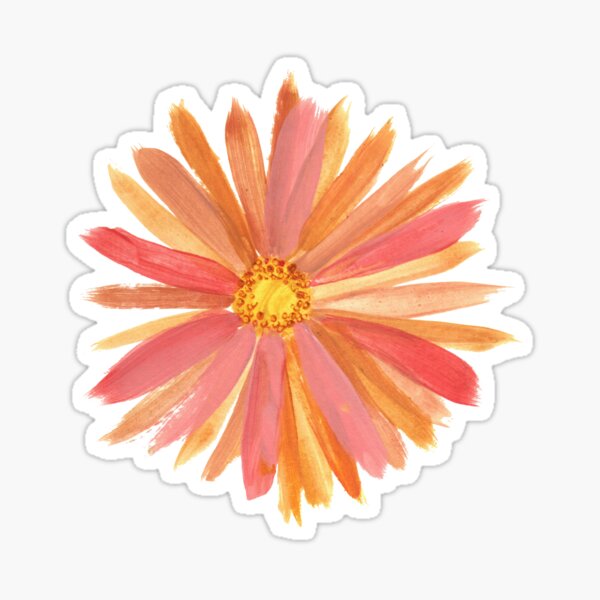 Help Others Orange and Pink Bloom Sticker