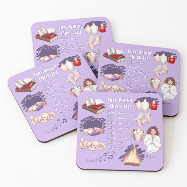 Item preview, Cozy Winter Check List (on purple) designed and sold by Brina Williamson.