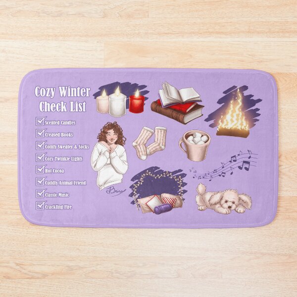 Item preview, Cozy Winter Check List (on purple) designed and sold by Brina Williamson.