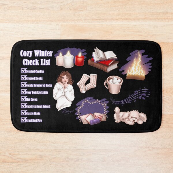 Item preview, Cozy Winter Check List (on black) designed and sold by Brina Williamson.
