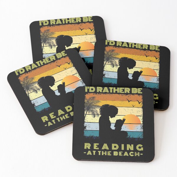 Item preview, I'd Rather Be Reading, I Love To Read, I'd Rather Be Reading At The Beach, Vintage Sunset, Beach Lifestyle, Retro Sunrise designed and sold by Sun Sand & Sea Art.