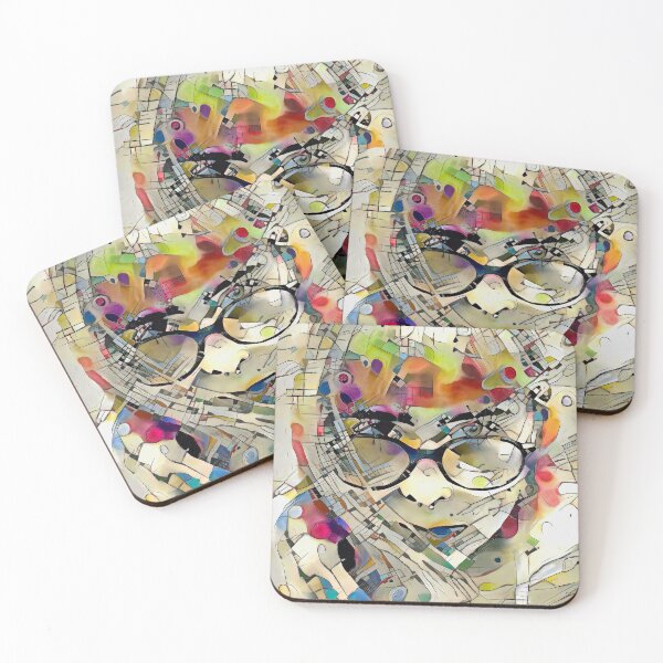 Item preview, Kandinsky-Inspired Portrait Of A Girl Wearing Glasses designed and sold by Artificial-Arts.