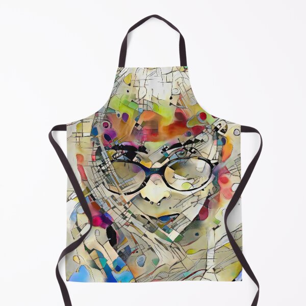 Aperçu de l'œuvre Portrait inspiré de Kandinsky d'une fille portant des lunettes créée et vendue par Artificial-Arts.