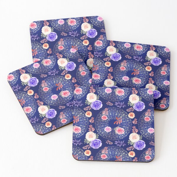 Item preview, Spring Mandalas and Roses China Blue designed and sold by sandpaperdaisy.