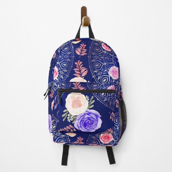 Aperçu de l'œuvre Printemps Mandalas et Roses Chine Bleu créée et vendue par sandpaperdaisy.