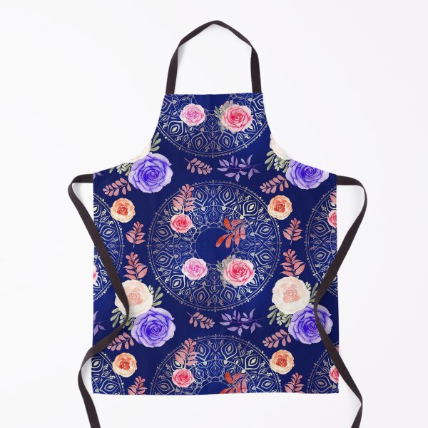Aperçu de l'œuvre Printemps Mandalas et Roses Chine Bleu créée et vendue par sandpaperdaisy.