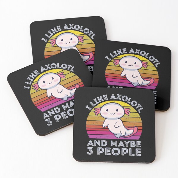 Item preview, I Like Axolotl And Maybe 3 People Aquatic Vintage Retro Sunset designed and sold by GravitiTees.