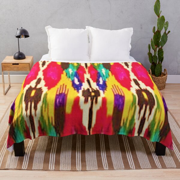 Item preview, Bright sunny colors of Uzbek ikat atlas classical  designed and sold by LeFabriqueOuz.