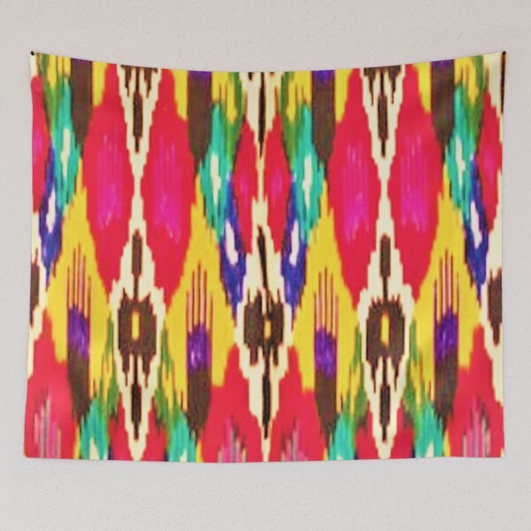 Item preview, Bright sunny colors of Uzbek ikat atlas classical  designed and sold by LeFabriqueOuz.