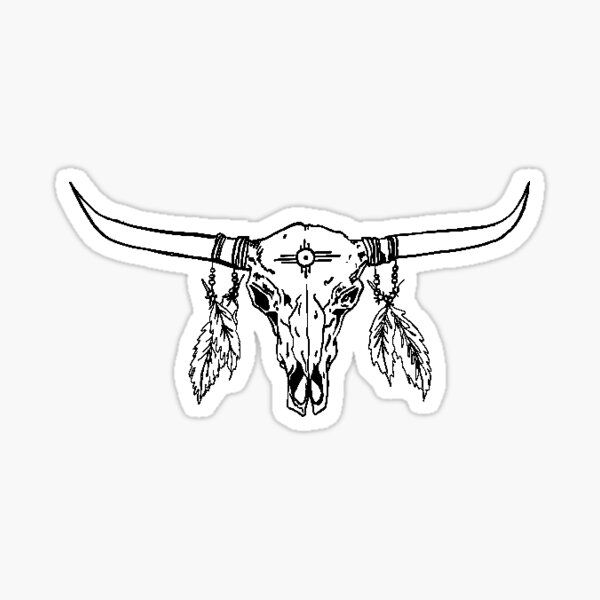 Wild west bull skull tattoo Sticker – VulgrCo