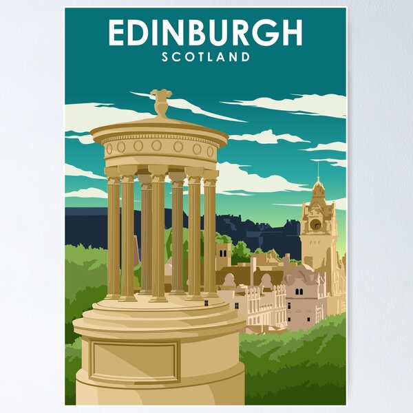Item preview, Edinburgh Scotland Vintage Minimal Travel Poster designed and sold by Stadify.