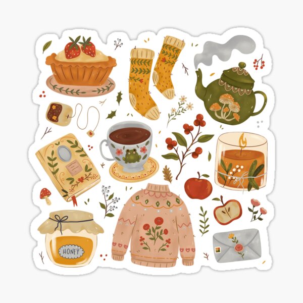 Cozy Cottage Pattern  Sticker