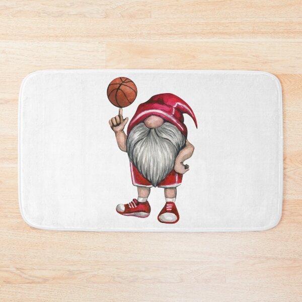 Item preview, Gnome Basketball Player with Santa Hat designed and sold by BRtisticDesigns.