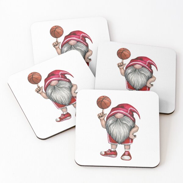 Item preview, Gnome Basketball Player with Santa Hat designed and sold by BRtisticDesigns.