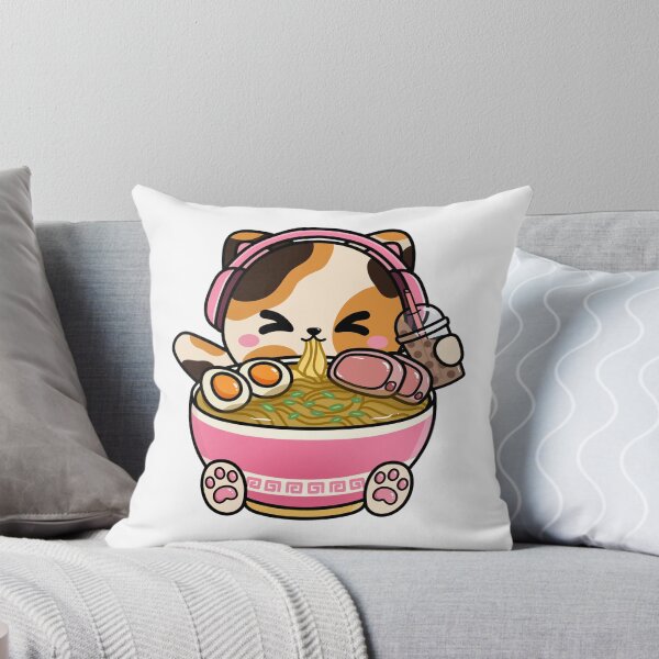 Item preview, Lindo y divertido gato Kawaii comiendo Ramen Boba Tea Bubble Tea Regalo de anime japonés designed and sold by Str8like dattshirts.