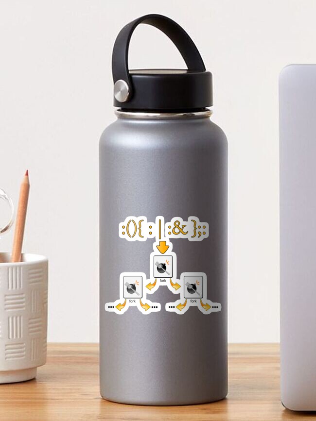 Thumbnail 1 of 3, Sticker, Fork Bomb designed and sold by adamnuggett.