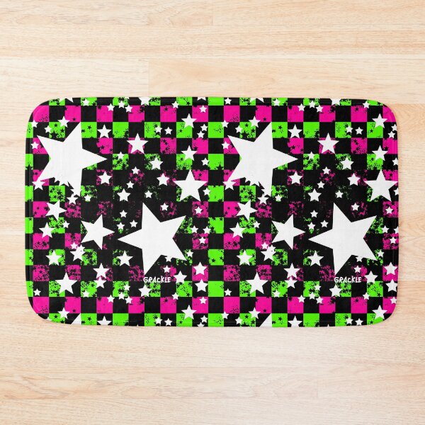 Item preview, Pink and Green Rockstar Checkerboard designed and sold by JanGrackle.