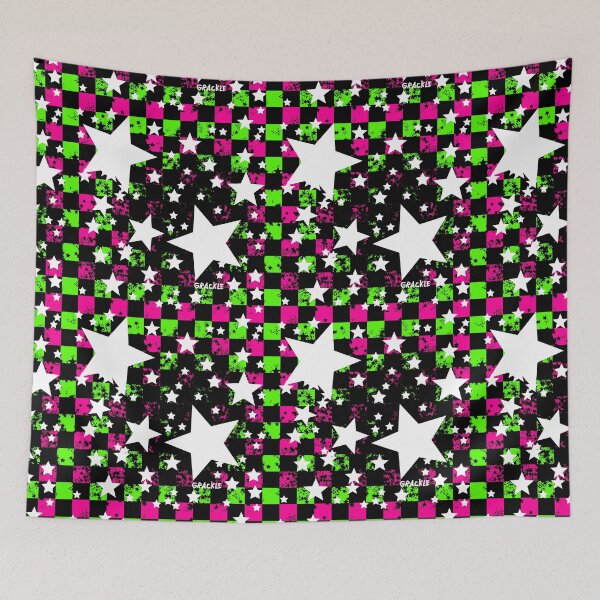 Item preview, Pink and Green Rockstar Checkerboard designed and sold by JanGrackle.