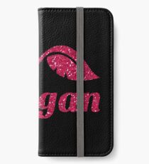 Vegan pink glitter design iPhone Wallet/Case/Skin