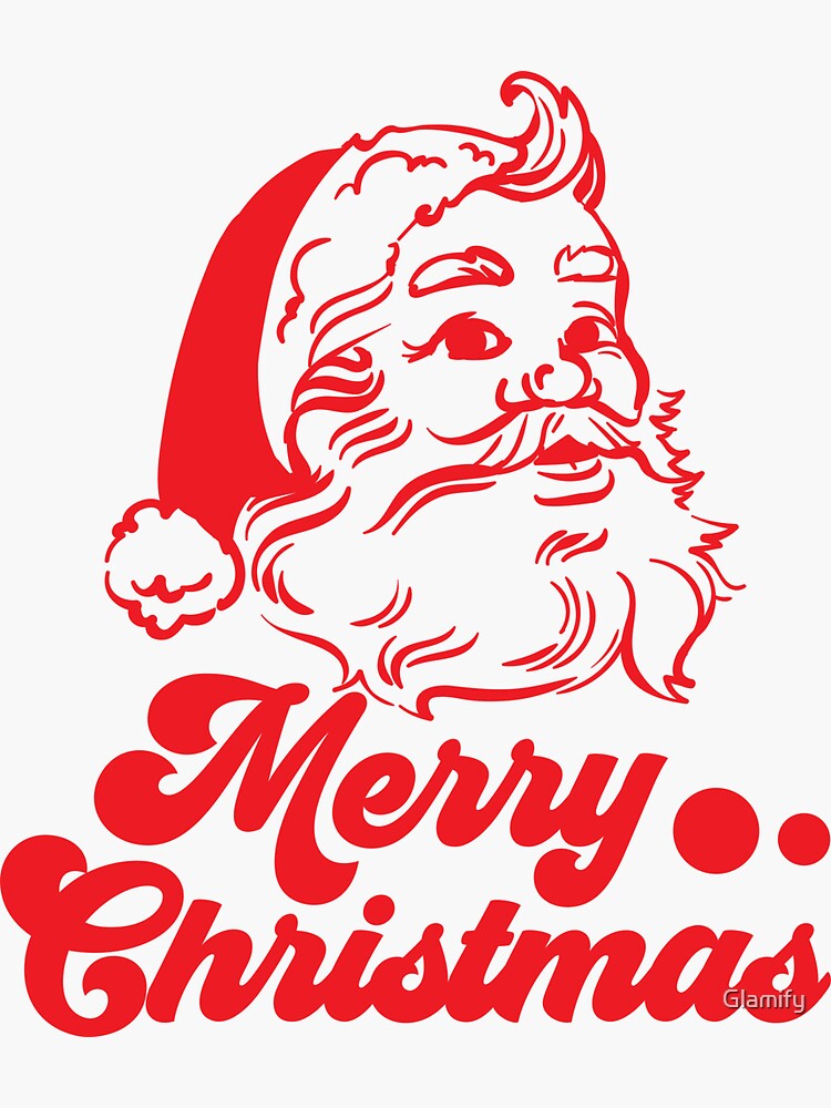 "Merry Christmas " Sticker for Sale by Glamify | Redbubble