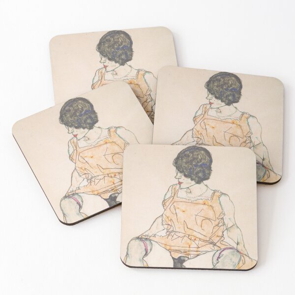 Item preview, EGON SCHIELE Sitting woman with raised dress 1914 designed and sold by artdesignco.