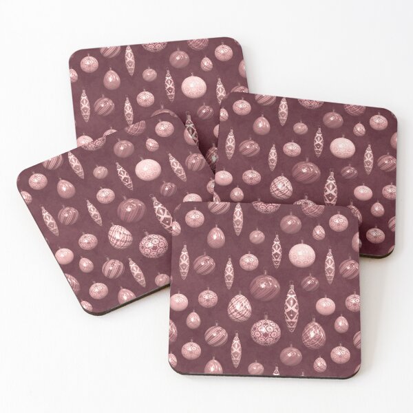 Item preview, Burgundy Christmas Baubles on Mottled Paper designed and sold by James-Cole.