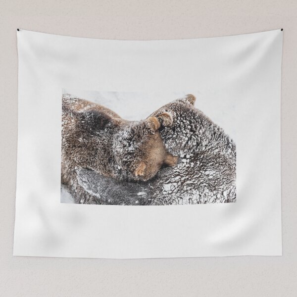Item preview, Brown bears hug in the snow designed and sold by Ingo Gerlach.