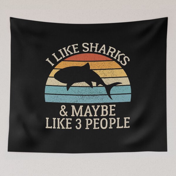 Item preview, I Like Sharks and Maybe Like 3 People designed and sold by AEOPIN.