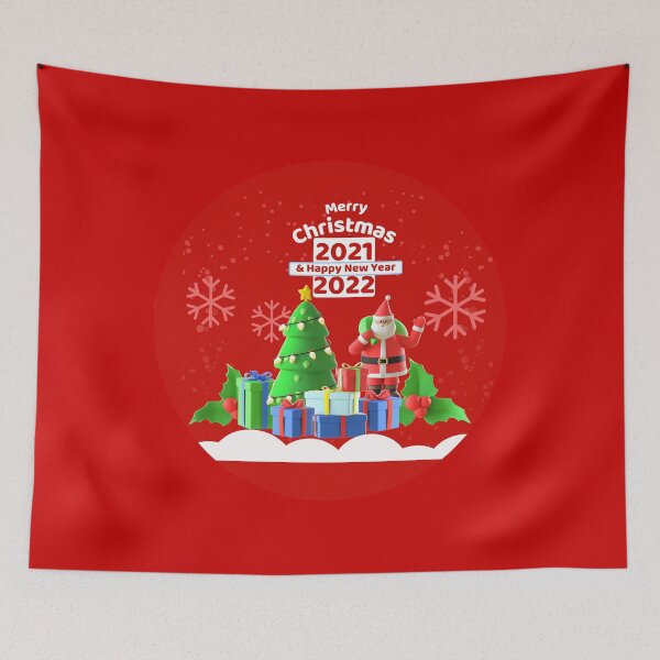 Item preview, Merry Christmas 2021 & Happy new year Eve 2022 Calebration /Christmas Trees Snowflakes Santa party gifts designed and sold by ZaqGum.