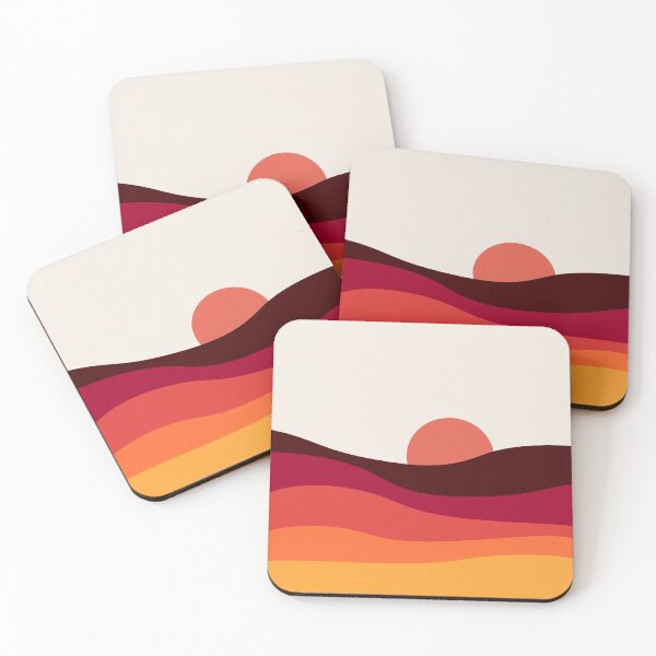 Item preview, Abstract landscape with sea at sunset designed and sold by BattaAnastasia.