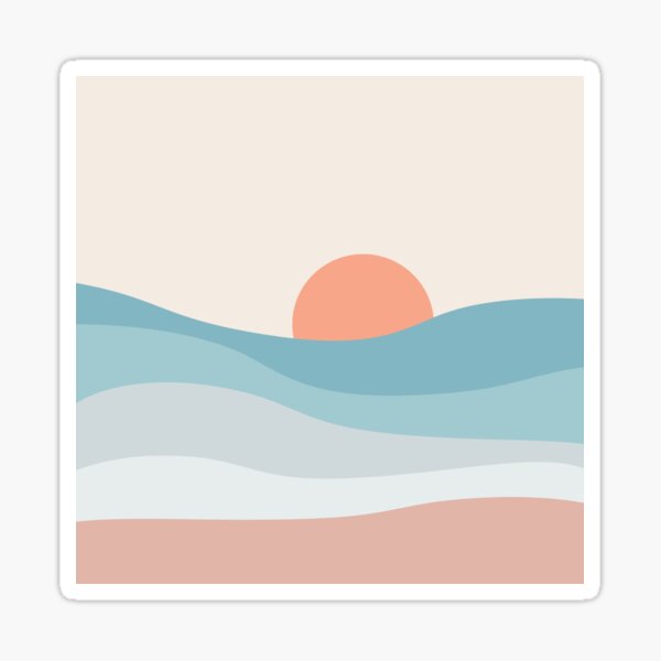 Pink sandy beach at sunset Sticker